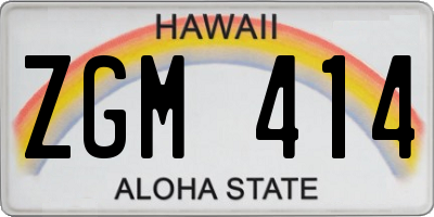 HI license plate ZGM414