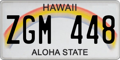 HI license plate ZGM448
