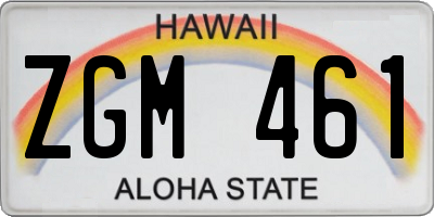 HI license plate ZGM461