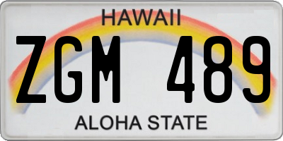 HI license plate ZGM489