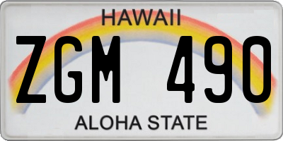 HI license plate ZGM490