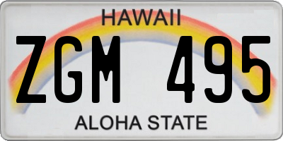 HI license plate ZGM495