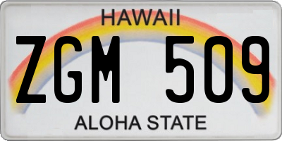 HI license plate ZGM509