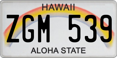 HI license plate ZGM539