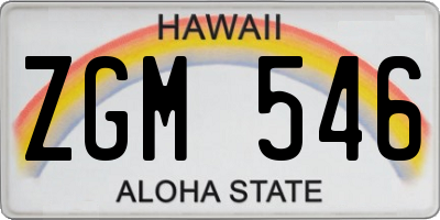 HI license plate ZGM546