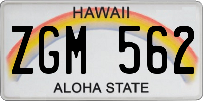 HI license plate ZGM562