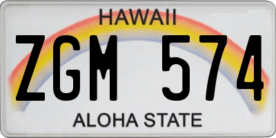 HI license plate ZGM574