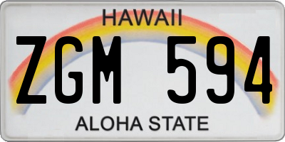 HI license plate ZGM594