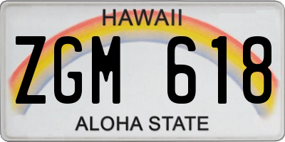 HI license plate ZGM618