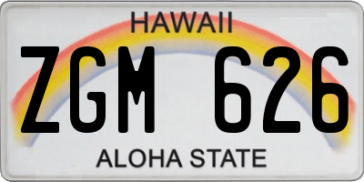 HI license plate ZGM626