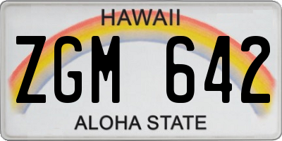 HI license plate ZGM642