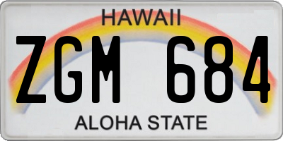 HI license plate ZGM684