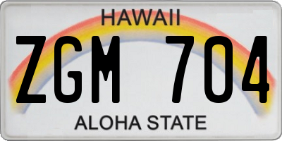 HI license plate ZGM704