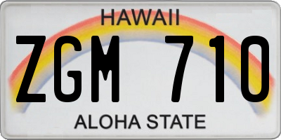 HI license plate ZGM710