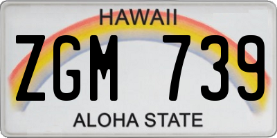 HI license plate ZGM739