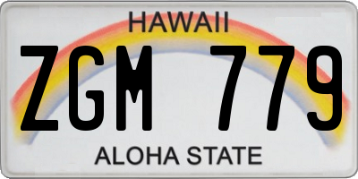HI license plate ZGM779