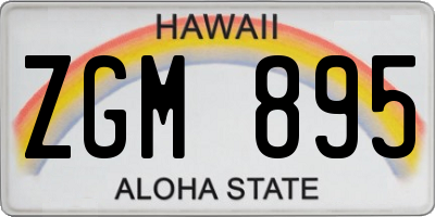 HI license plate ZGM895