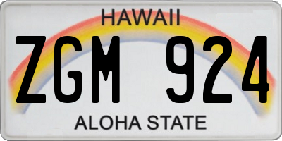 HI license plate ZGM924