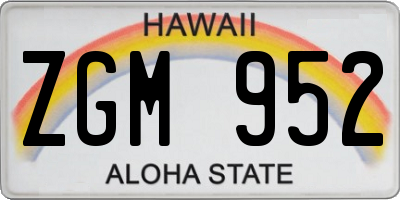HI license plate ZGM952
