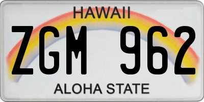 HI license plate ZGM962