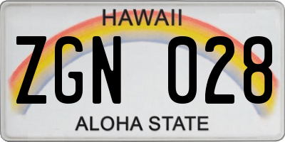 HI license plate ZGN028