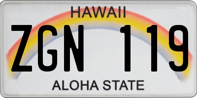 HI license plate ZGN119