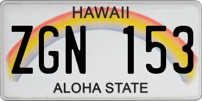 HI license plate ZGN153
