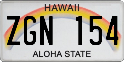 HI license plate ZGN154