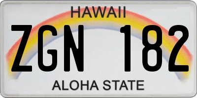HI license plate ZGN182