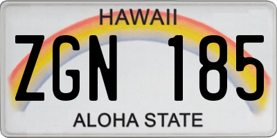 HI license plate ZGN185