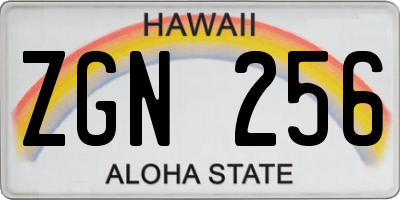 HI license plate ZGN256