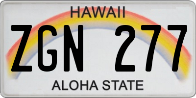 HI license plate ZGN277
