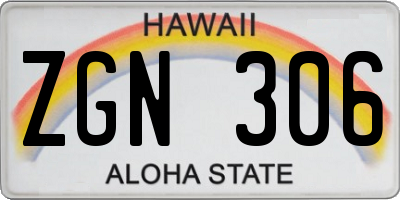 HI license plate ZGN306