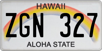 HI license plate ZGN327
