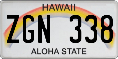 HI license plate ZGN338