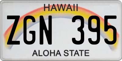 HI license plate ZGN395