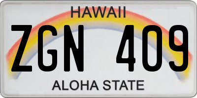 HI license plate ZGN409