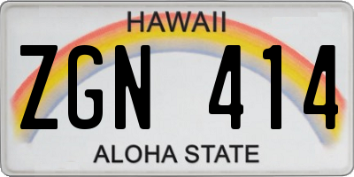 HI license plate ZGN414