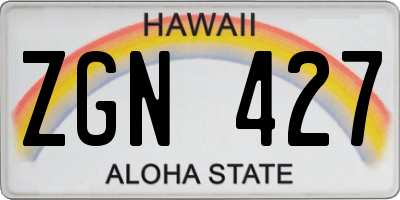 HI license plate ZGN427
