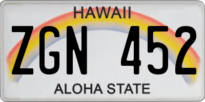 HI license plate ZGN452