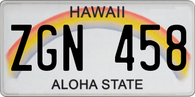 HI license plate ZGN458