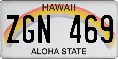HI license plate ZGN469