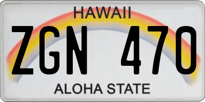 HI license plate ZGN470
