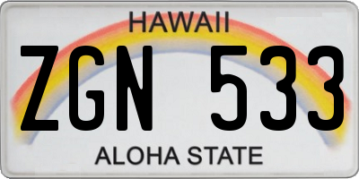 HI license plate ZGN533