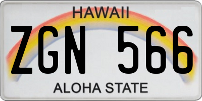 HI license plate ZGN566