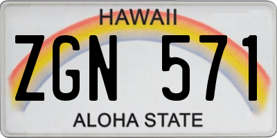 HI license plate ZGN571