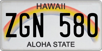 HI license plate ZGN580