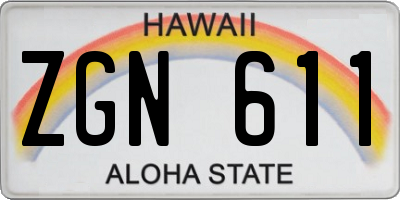 HI license plate ZGN611