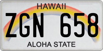 HI license plate ZGN658