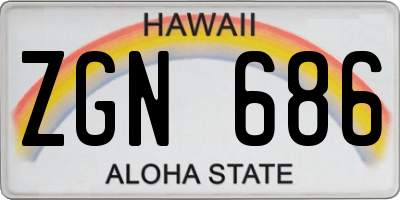 HI license plate ZGN686